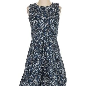 Linen Cotton Sleeveless Blue A Line Dress Size 4